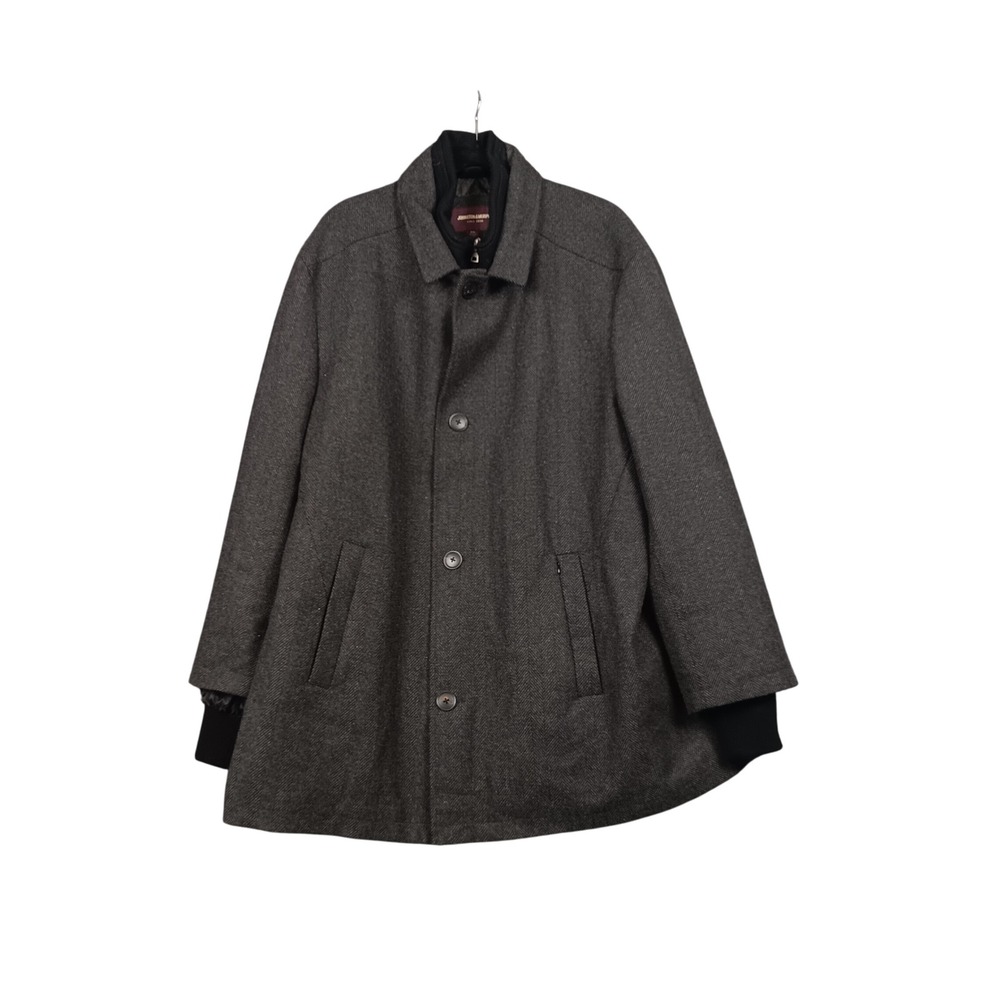 Johnston & Murphy Dark Charcoal Wool-Blend Pea Coat